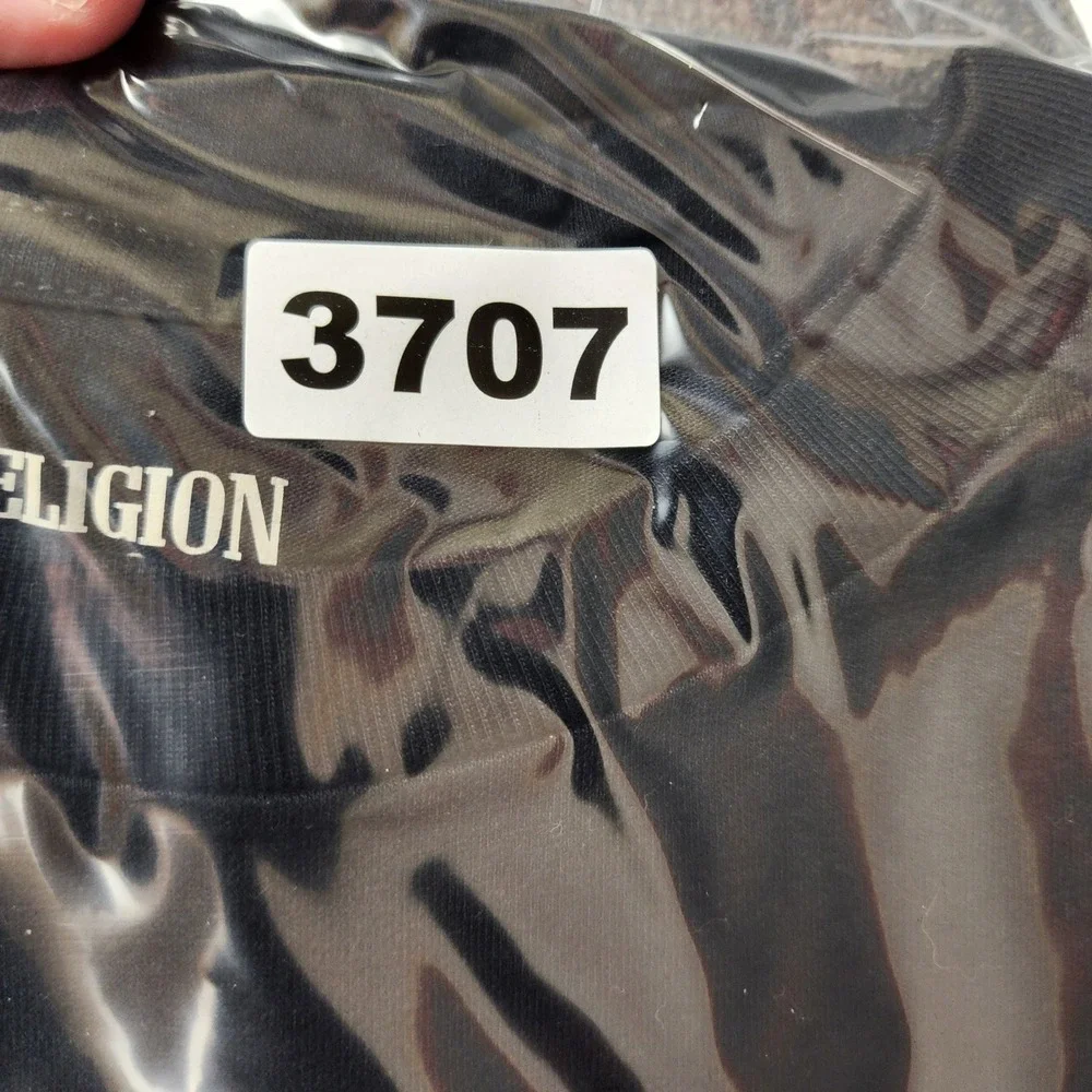 True Religion Mens Monotone HS Buddha Tee Jet‎ Black Graphic T-Shirt 107313 M